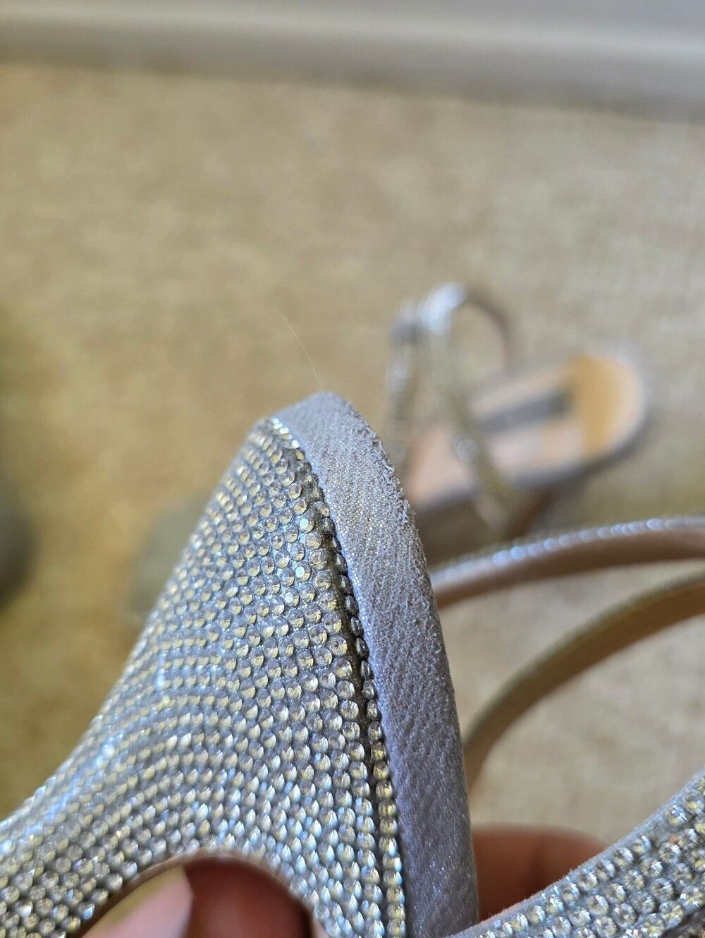 Steve Madden Lange Glam Heels Silver Rhinestones Size 8 - Picture 14 of 14